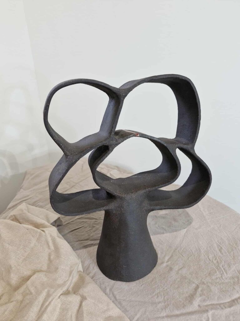 sculpture arbre de vie grès noir kintsugi Rachel T Créatrice